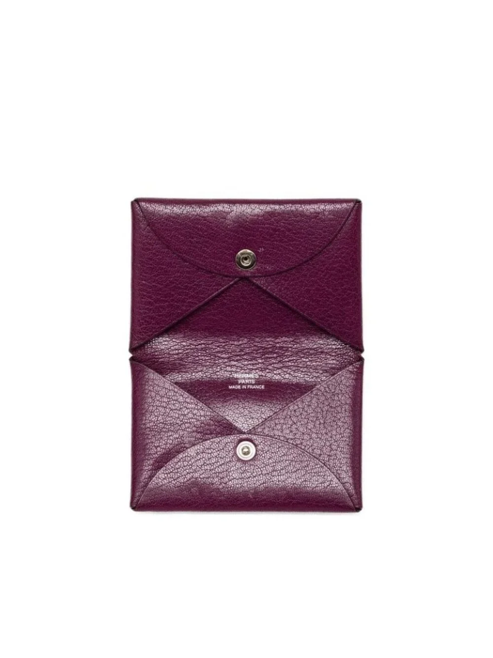 Hermes Calvi Card Case Business Anemone Purple Chevre